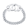 Stainless Steel Link Bracelet with Handcuff Lock