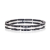 Stainless Steel Black and White Ceramic Link Bracelet