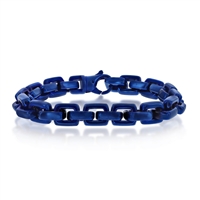 Stainless Steel Anchor Link Bracelet - Blue Plating