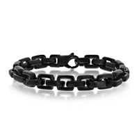 Stainless Steel Anchor Link Bracelet - Black Plating