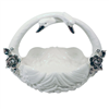 White Ceramic Double Swan Centerpiece