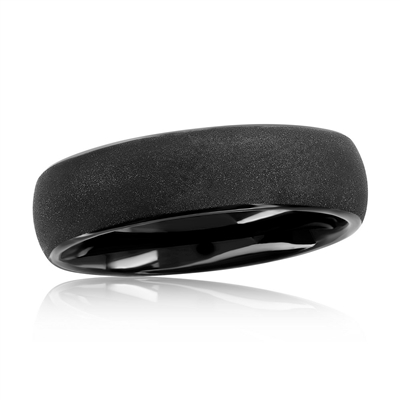 Black Plated Tungsten Ring - Matte Finish