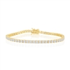 Sterling Silver 3mm Prong-Set Round CZ Tennis Bracelet - Gold Plated
