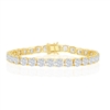 Sterling Silver 6mm Prong-Set Round CZ Tennis Bracelet - Gold Plated