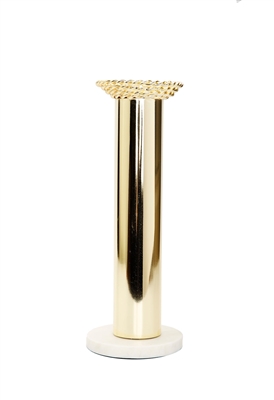 Gold Taper Candle Holder on Marble Base