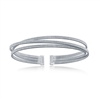 Sterling Silver Triple Wire Designer Bangle, Bonded with Platinum