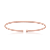 Sterling Silver Wire Design Bangle, Bonded with 14K Rose Gold