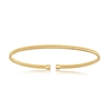 Sterling Silver Wire Designer Bangle, Bonded with 14K Gold Plating