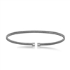 Sterling Silver Black Rhodium Wire Designer Bangle