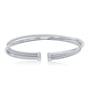 Sterling Silver Polished Wire Bangle, Bonded with Platinum