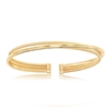 Sterling Silver Polished Wire Bangle, Bonded with 14K Gold Plating