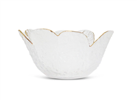 Flower Shaped Bowl With Gold Rim Medium - 5.5"D x 2.75"H