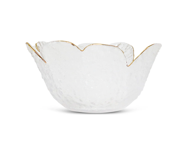 Flower Shaped Bowl With Gold Rim small 5"D x 2.25"H