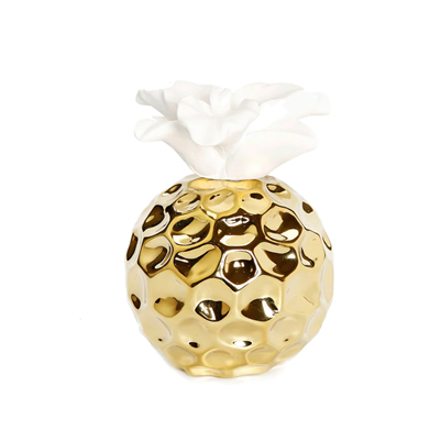 Hammered Gold Sphere Shaped Diffuser, â€œEnglish Pear And Freesiaâ€ Aroma