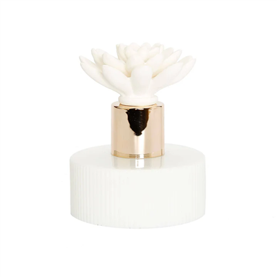 White Bottle Diffuser With White Flower, â€œEnglish Pear And Freesiaâ€