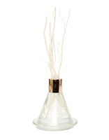 Clear Cone Shaped Reed Diffuser With Tray, "Zen Tea" Scent