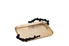 11.25"L Gold Rectangular Tray With Black Pebble Design