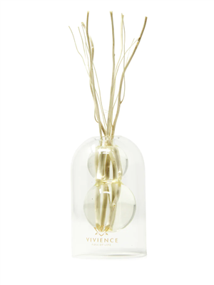 Clear Reed Diffuser With White Circular Inlay, "Lily Of The Valley" Scent