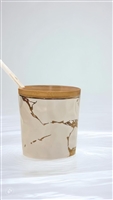 White Porcelain Relish Dish with Gold Design