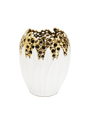White And Gold Porcelain Vase