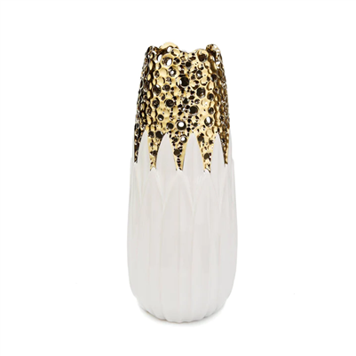 White Porcelain Vase Gold Design