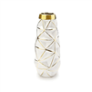White Vase Gold Geometric Design