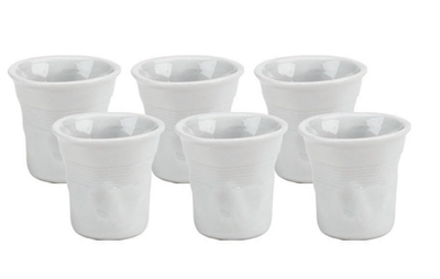 Crinkled Espresso Cups " White" Set of 6