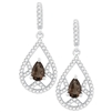 Bellissima Sterling Silver Pear Smoky Quartz Earrings