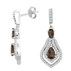 Bellissima Sterling Silver Double Pear Smoky Quartz Earrings