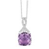 Bellissima Sterling Silver Cushion Amethyst Necklace