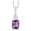 Bellissima Sterling Silver Octagon Amethyst Necklace