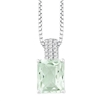 Bellissima Sterling Silver Octagon Green Amethyst Necklace