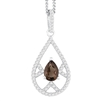 Bellissima Sterling SIlver Pear Smoky Quartz Necklace