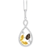 Bellissima Sterling Silver Marquise Citrine and Pear Smoky Quartz Necklace