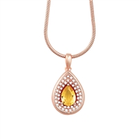 Bellissima Sterling Silver Pear Citrine Necklace