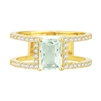 Bellissima Sterling Silver Octagon Green Amethyst Ring