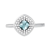 Bellissima Sterling Silver Cushion Sky Blue Topaz Ring