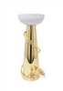 Porcelain Candlestick with Gold Flower Detail, 13"H