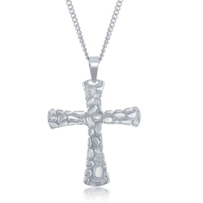 Stainless Steel Designed Cross Pendent W/Chain