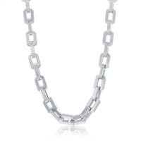Stainless Steel Matte Linked Necklace