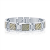 (SPECIAL ORD) Stainless Steel Squares w/ Center Texturized Design Bracelet
