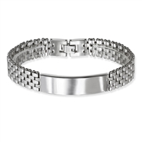 Stainless Steel Watch Style with Bar Bracelet