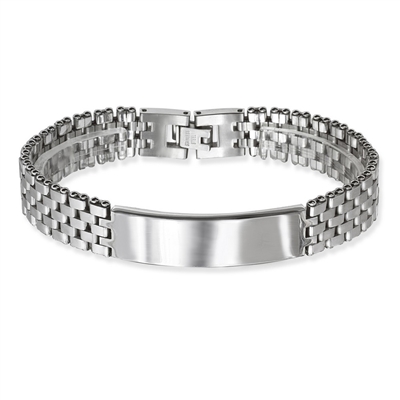 Stainless Steel Watch Style with Bar Bracelet