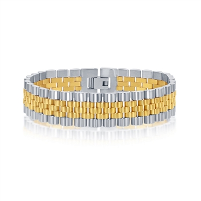 Stainless Steel Two-Tone Gold Plated Bracelet