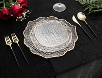 Set of 12 Crushed Glass Dinner Set with Gold Rim
wavy set