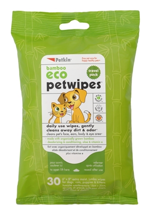 Bamboo Eco Pet Wipes Travel Pk (30ct)