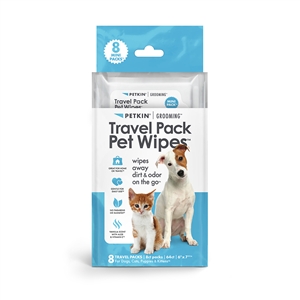 Travel Pack Pet Wipes Vanilla Scent (8 Mini Packs of 8 ct Wipes/64 total ct)