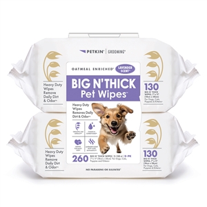 BIG N' THICK Pet Wipes Lavender Scent 260 Count (2-130 ct, 2-pk)