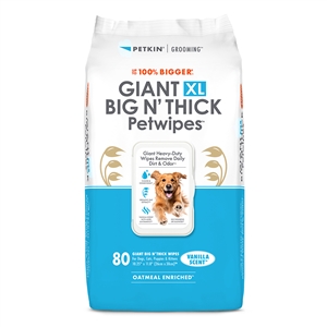 Giant XL Big N' Thick Petwipes Vanilla Scent (80 sheets)