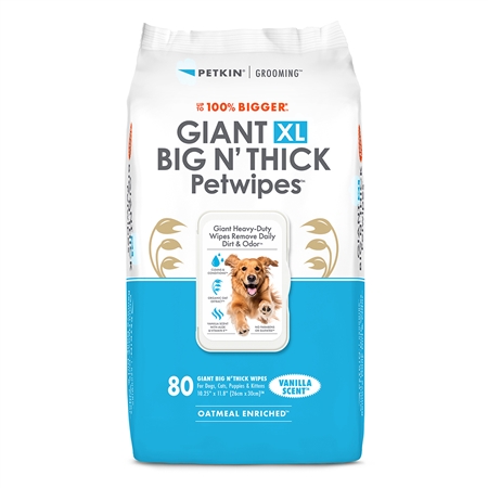 Giant XL Big N' Thick Petwipes Vanilla Scent (80 sheets)